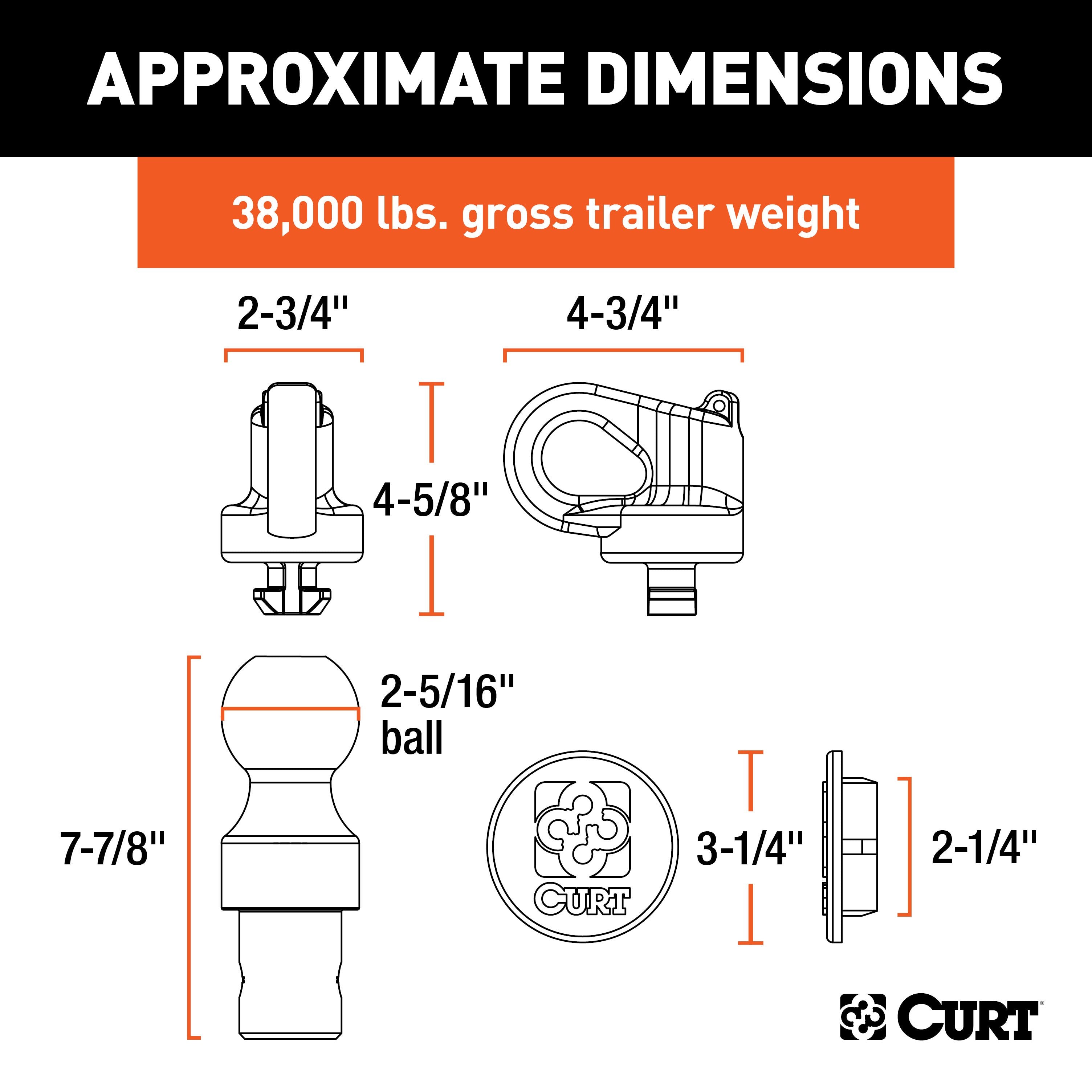 CURT Puck System Gooseneck Hitch, Fits Select Chevy, Ford, GMC, Nissan Trucks, 38,000 lbs. GTW, 2-5/16-Inch Ball, Pucks Required Model 60639