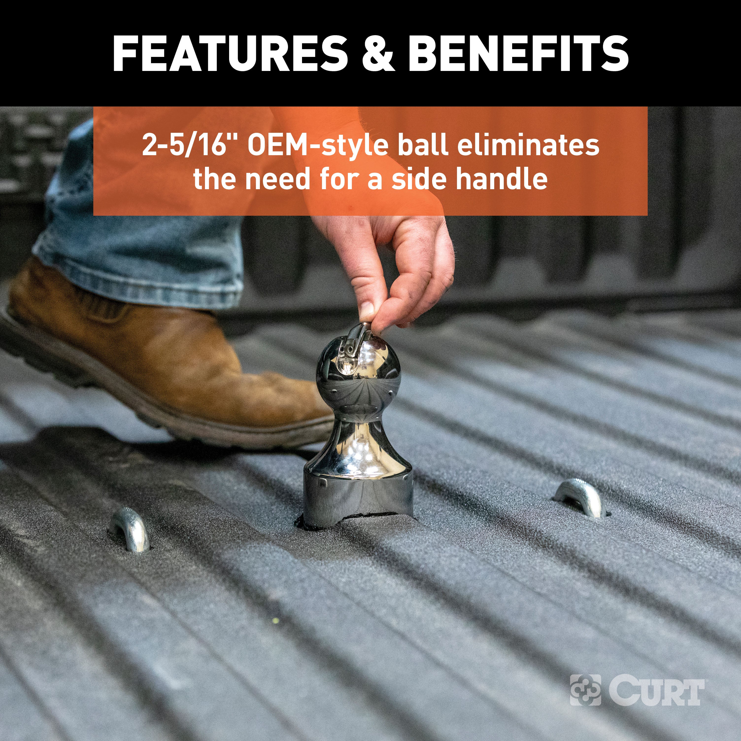 CURT Factory Original Equipment Style Gooseneck Hitch, 38,000 lbs. 2-5/16-In Ball, Fits Select Chevy Silverado, GMC Sierra 2500, 3500 HD Model 60642