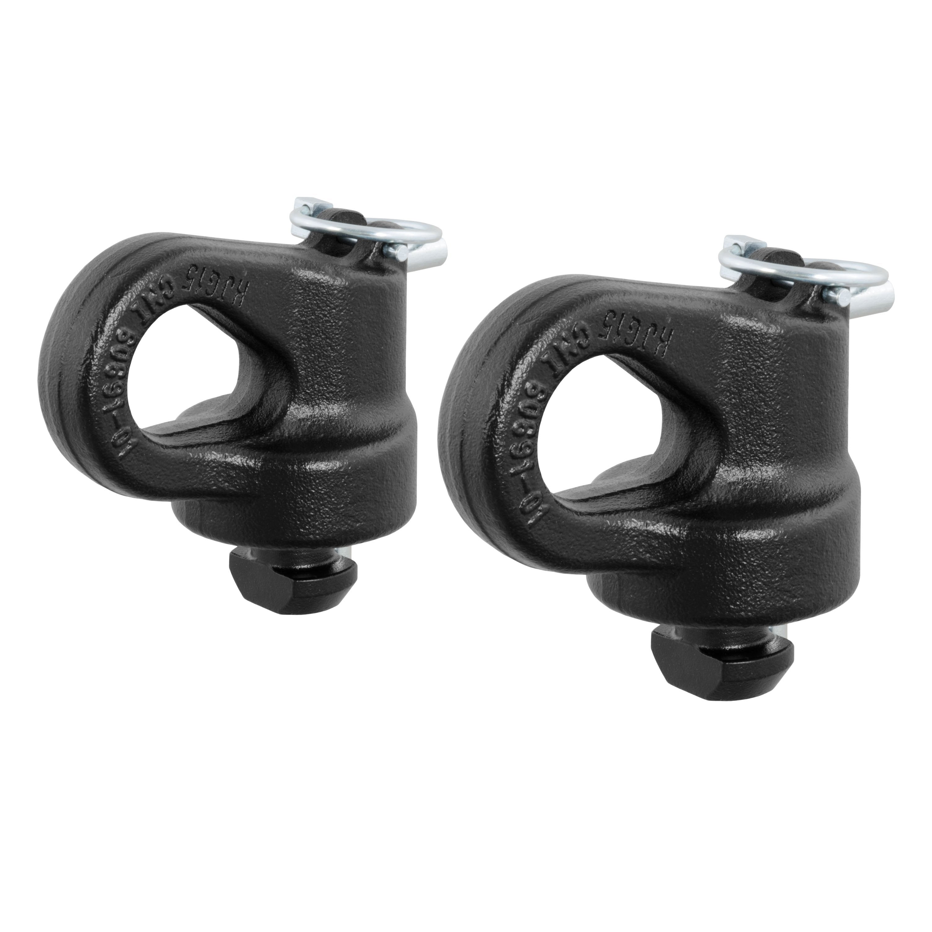 CURT OEM Puck System Gooseneck Safety Chain Anchors, 30K, Fits Select Silverado, Sierra 2500, 3500 HD, F-250, F-350, Nissan Titan XD Model 60691