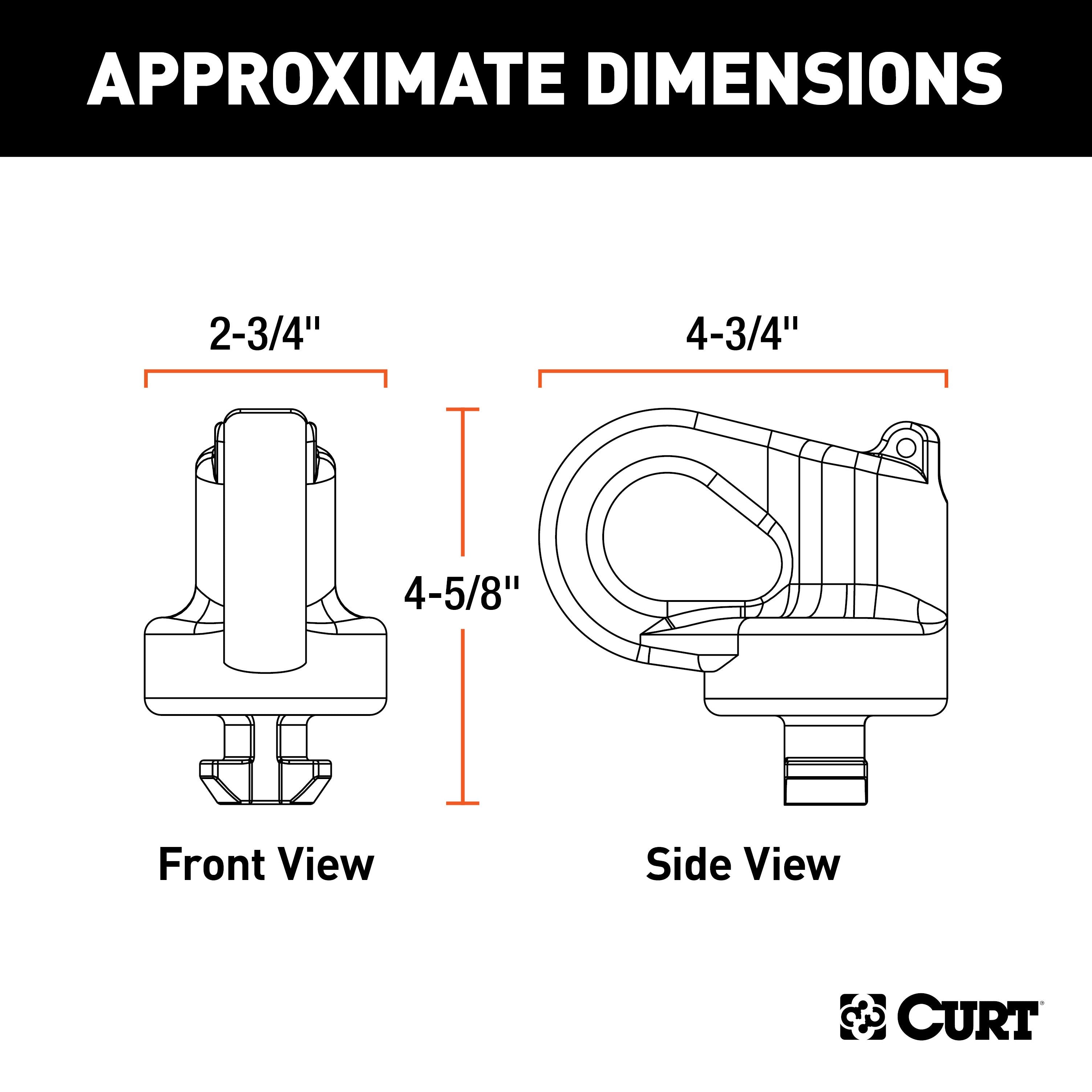 CURT OEM Puck System Gooseneck Safety Chain Anchors, 30K, Fits Select Silverado, Sierra 2500, 3500 HD, F-250, F-350, Nissan Titan XD Model 60691