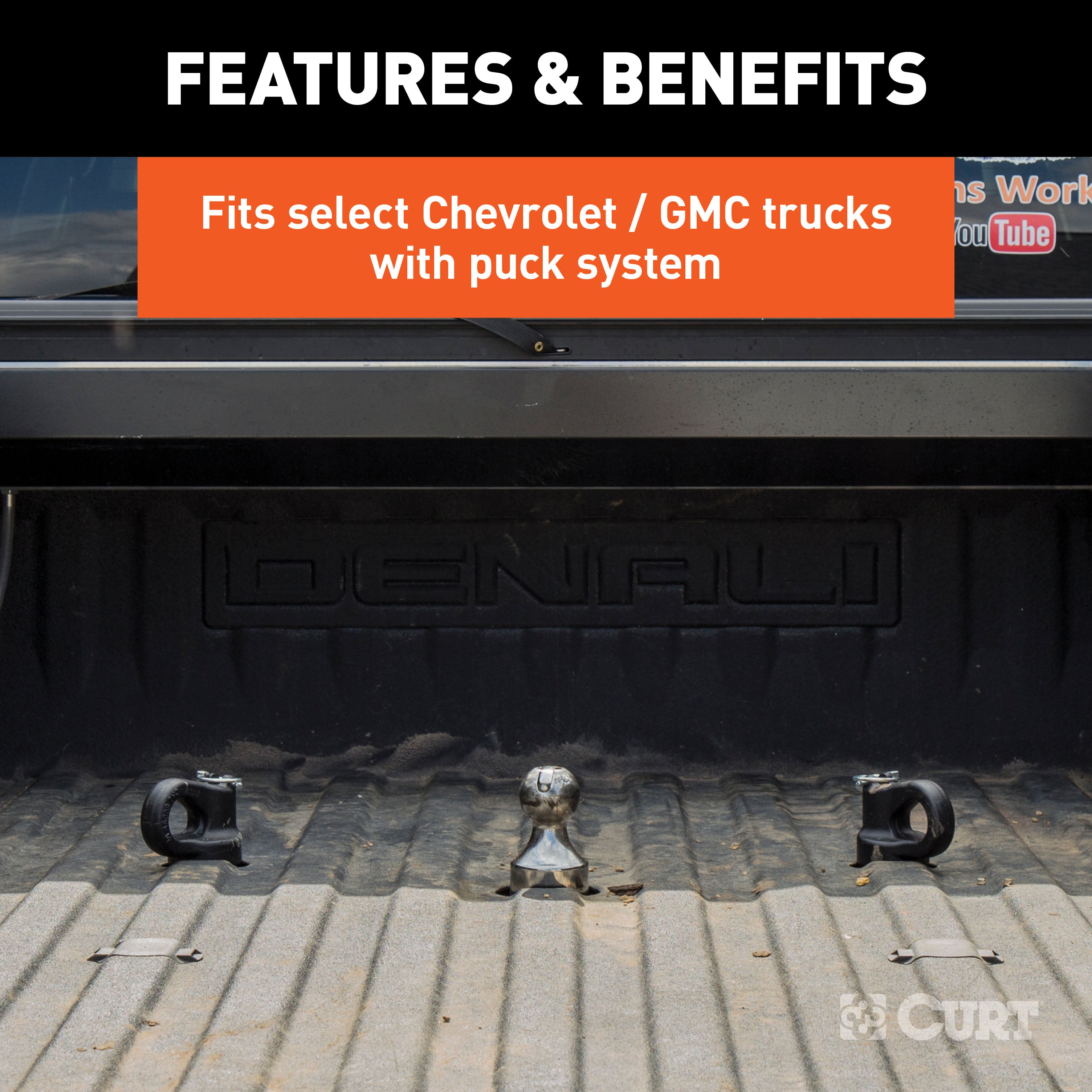 CURT OEM Puck System Gooseneck Hitch Kit, 30K, 2-5/16-In Ball, Fits Select Silverado, Sierra 2500, 3500 HD, F-250, F-350, Nissan Titan XD Model 60692