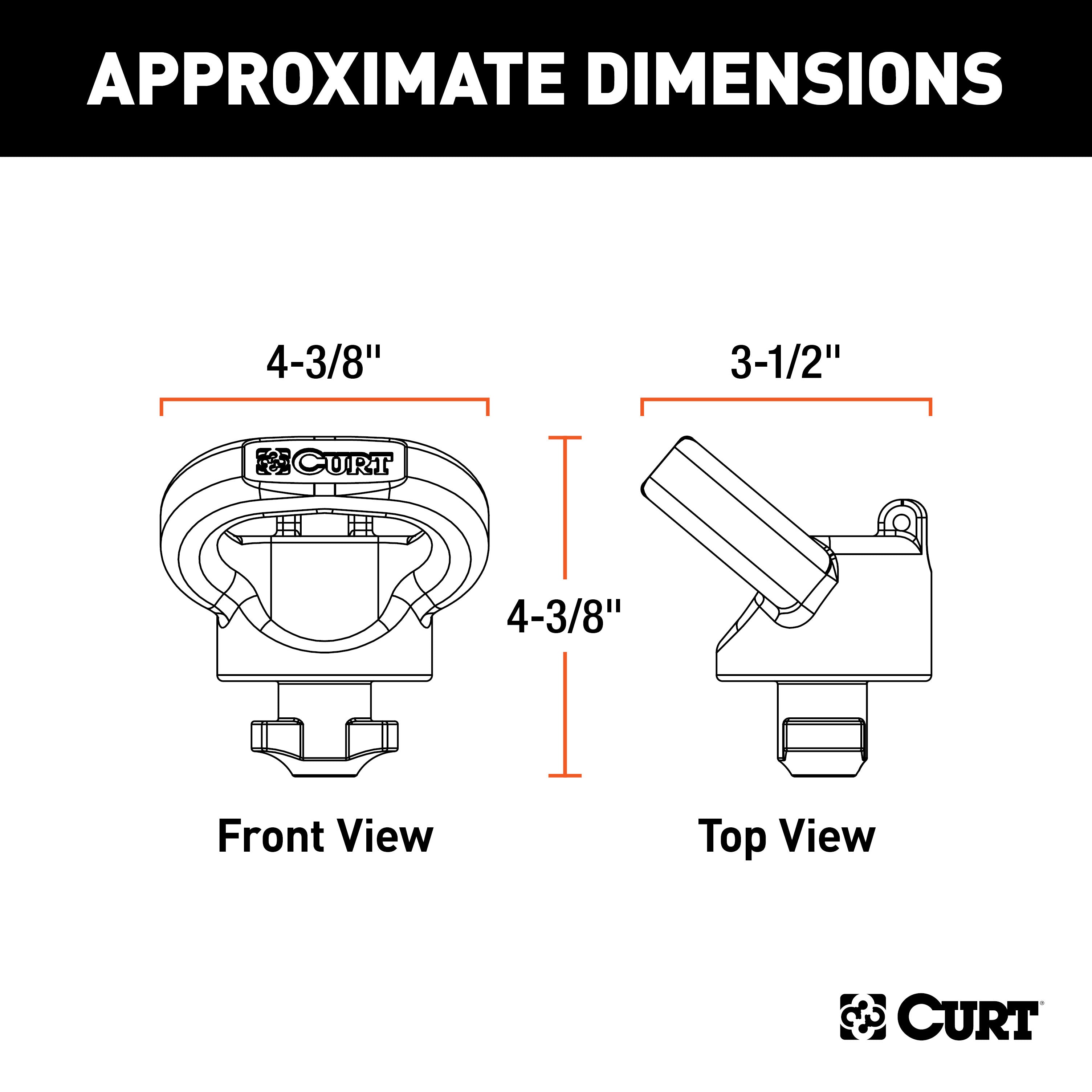 CURT OEM Puck System Gooseneck Safety Chain Anchors, 38K, Select Ram 2500, 3500 Model 60698