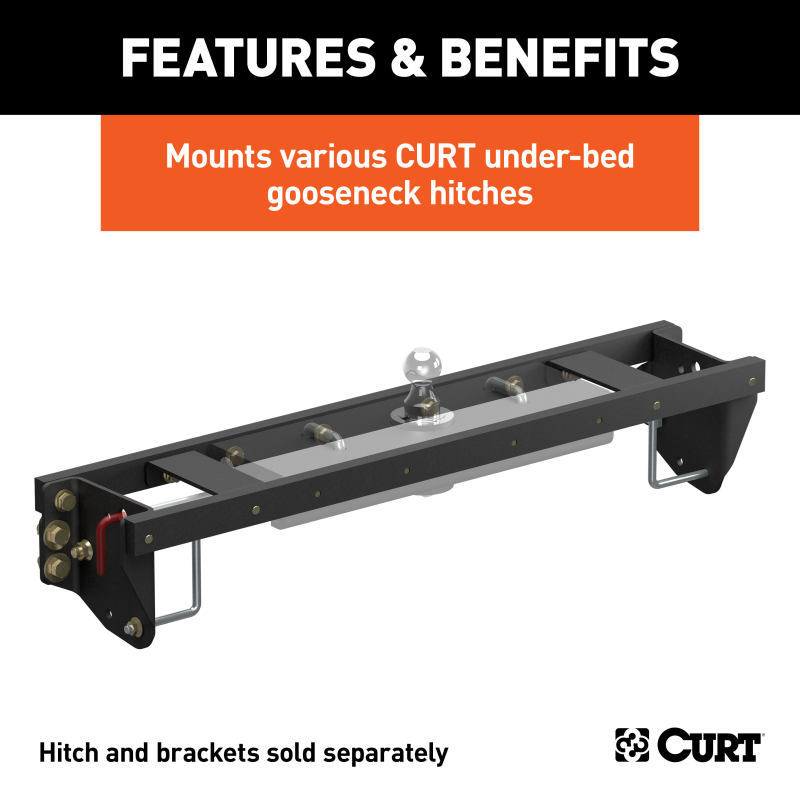 CURT Double Lock EZr Gooseneck Installation Brackets, Fits Select Chevrolet Silverado, GMC Sierra 2500, 3500 HD Model 60701