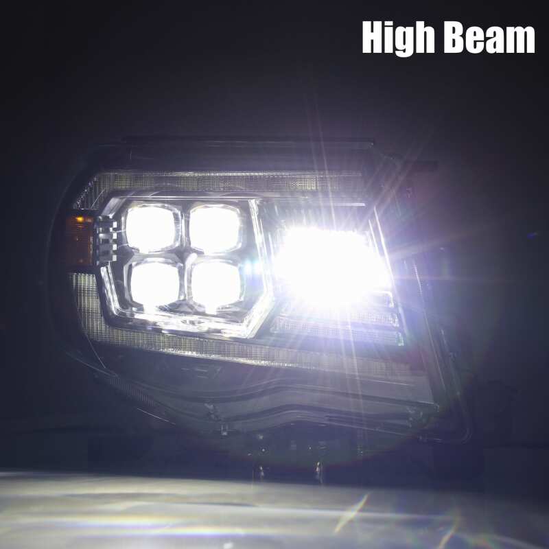 AlphaRex 05-11 Toyota Tacoma NOVA LED Projector Headlights Plank Style Black w/Activ Light/DRL