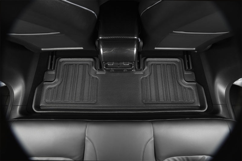 3D MAXpider black floormats for 2026 Tesla Model Y, designed for 1st and 2nd row, showcasing durable and custom fit.
