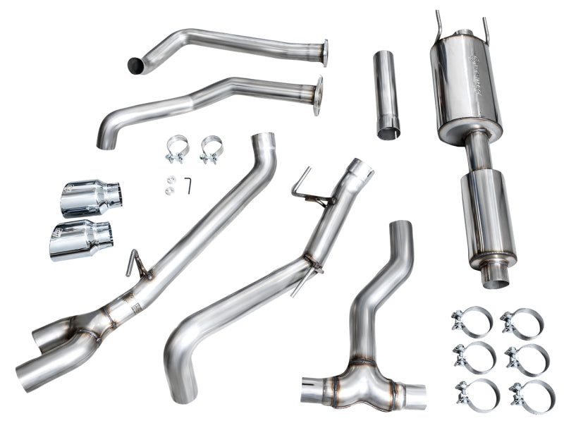 AWE Tuning 0FG Exhaust for 3rd Gen Toyota Tundra - Dual Chrome Silver Tips