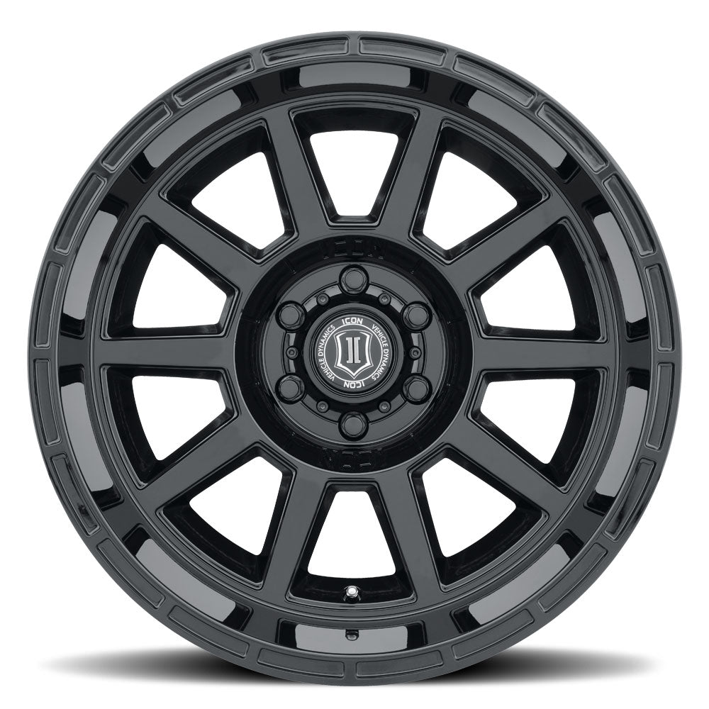 Recoil 20 X 10 / 5 X 5 / -24 MM / 4.5 Inch Back Space Gloss Black, ICON Alloys