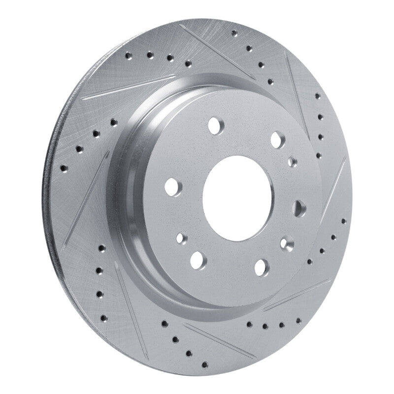 R1 23-25 Chevrolet Colorado Rear Right Drilled & Slotted Silver Brake Rotor