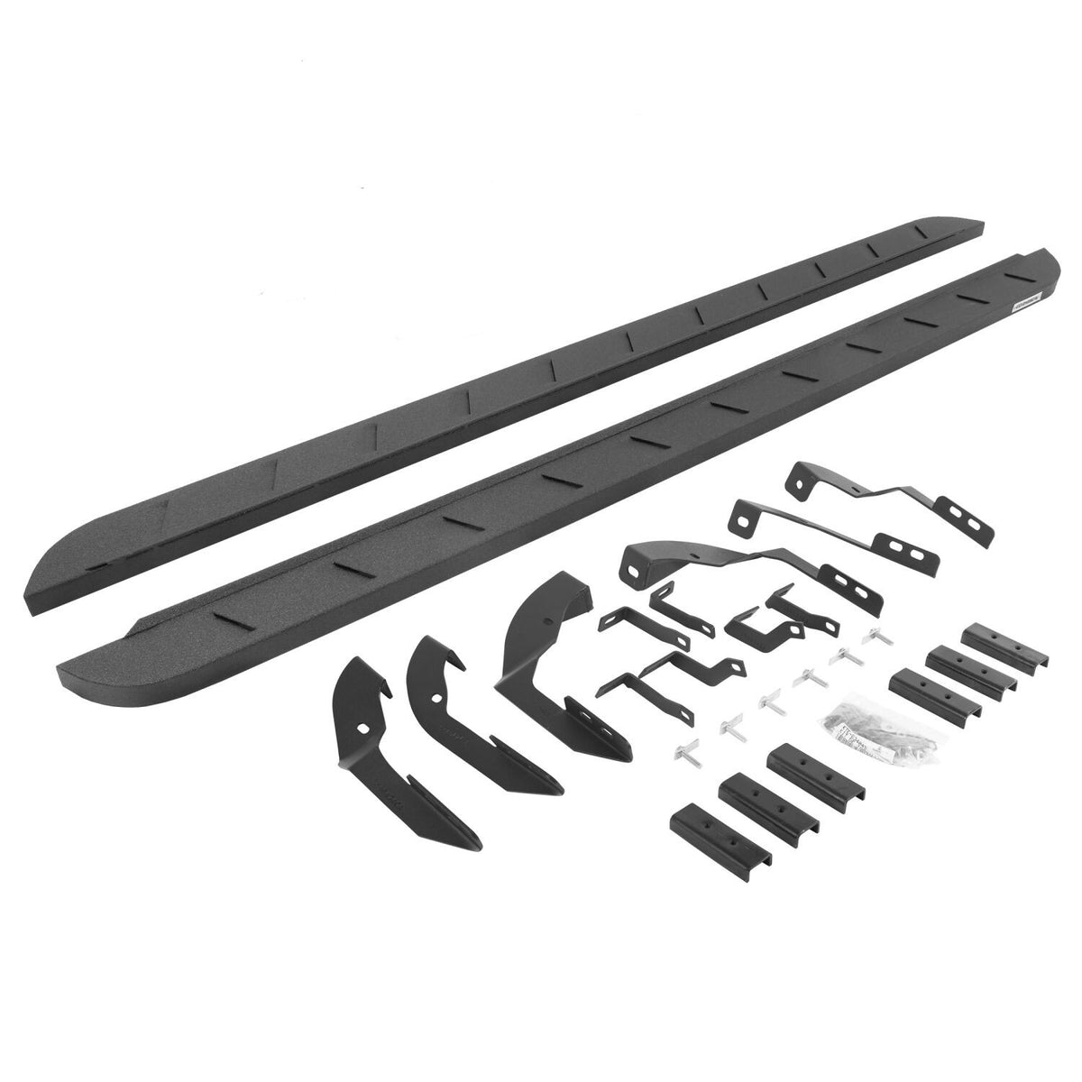 RB10 Slim Line Running Boards With Mounting Brackets Protective Bedliner Coating 2015-2018 Silverado/Sierra 2500 HD/3500 HD Go Rhino
