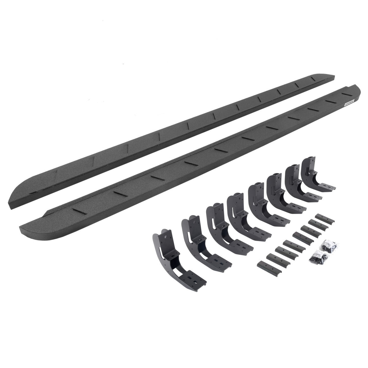 RB10 Slim Line Running Boards With Mounting Brackets Protective Bedliner Coating 2019-2026 Sierra 1500 2020-2026 Sierra 2500/3500 HD Go Rhino