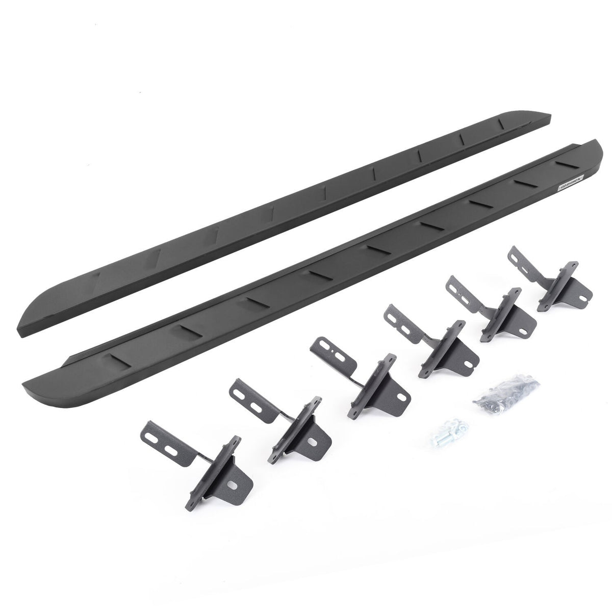 RB10 Slim Line Running Boards With Mounting Brackets Curved Textured Black 2021-2025 Ford Bronco 4 Door Go Rhino
