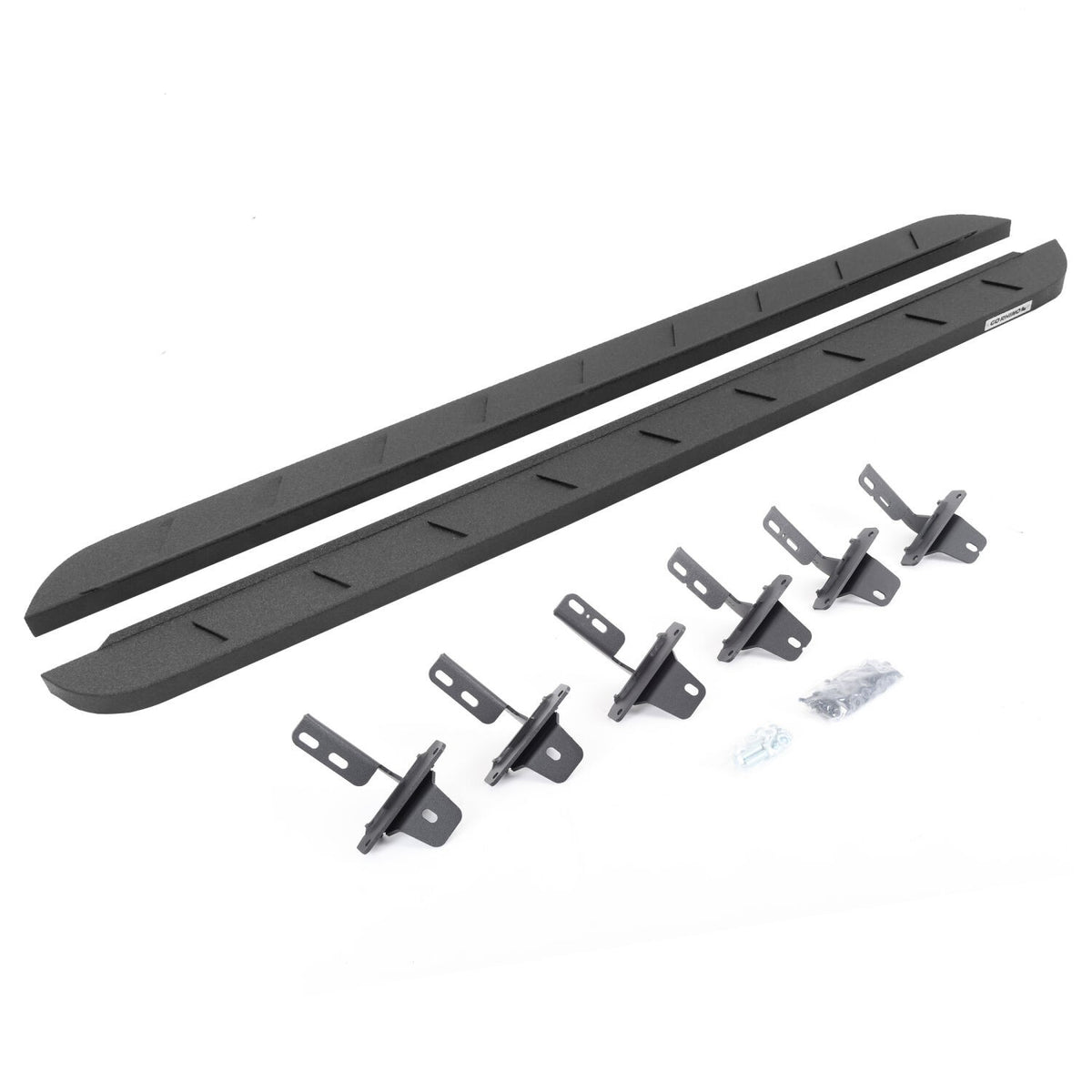 RB10 Slim Line Running Boards With Mounting Brackets Curved Protective Bedliner Coating 2021-2025 Ford Bronco 4 Door Go Rhino