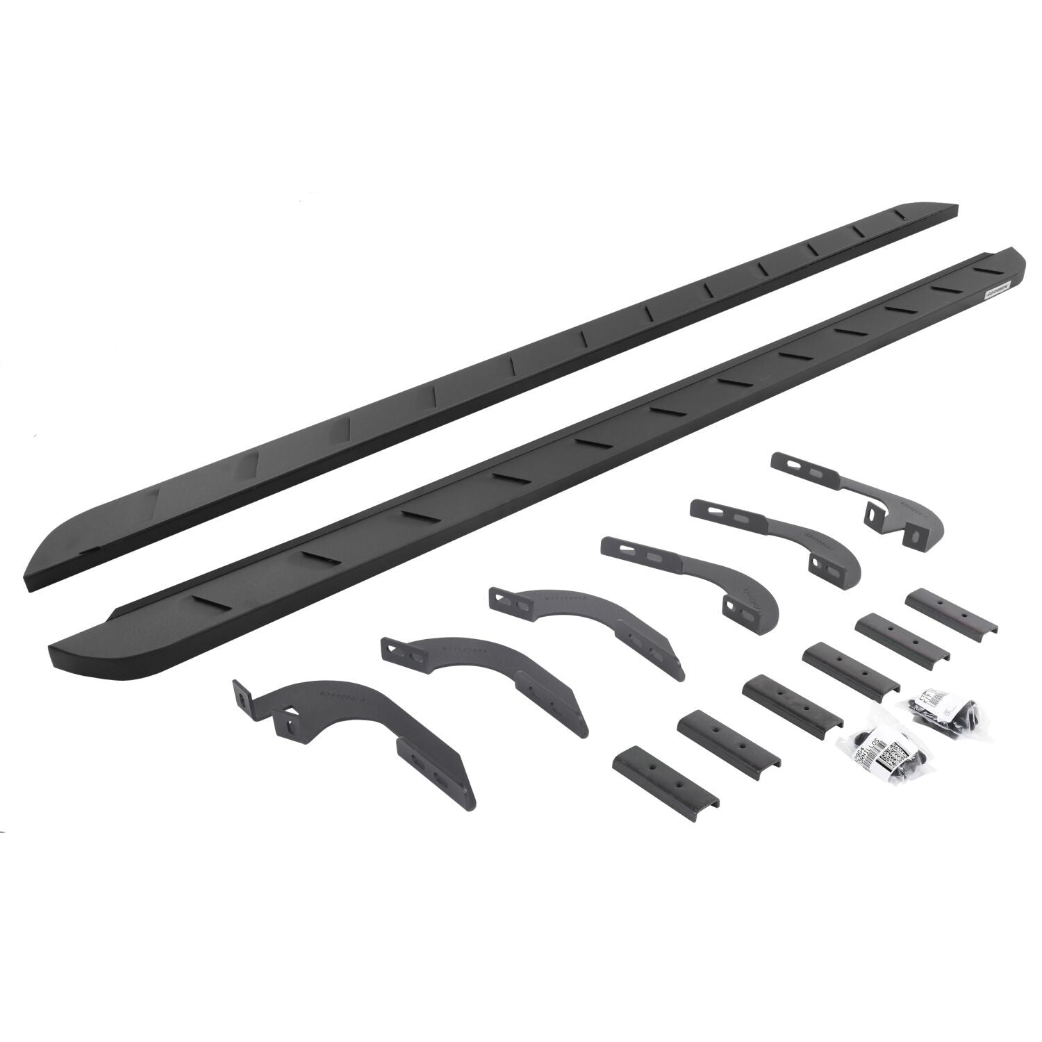 RB10SlimLine Running Boards W/Mounting Brackets Kit Texured Black For 2024-2026 Lexus GX550 2024-2026 Toyota Land Cruiser Go Rhino