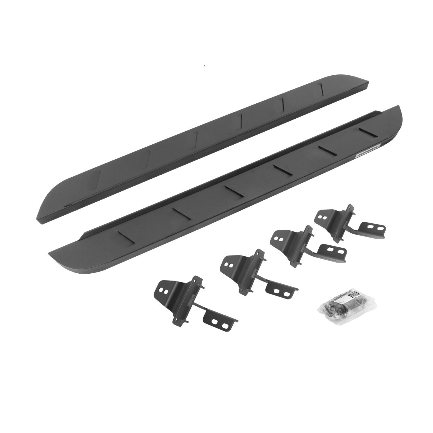 RB10 Slim Line Running Boards With Mounting Brackets Textured Black For 2007-2018 Jeep Wrangler JK 2 Door Go Rhino