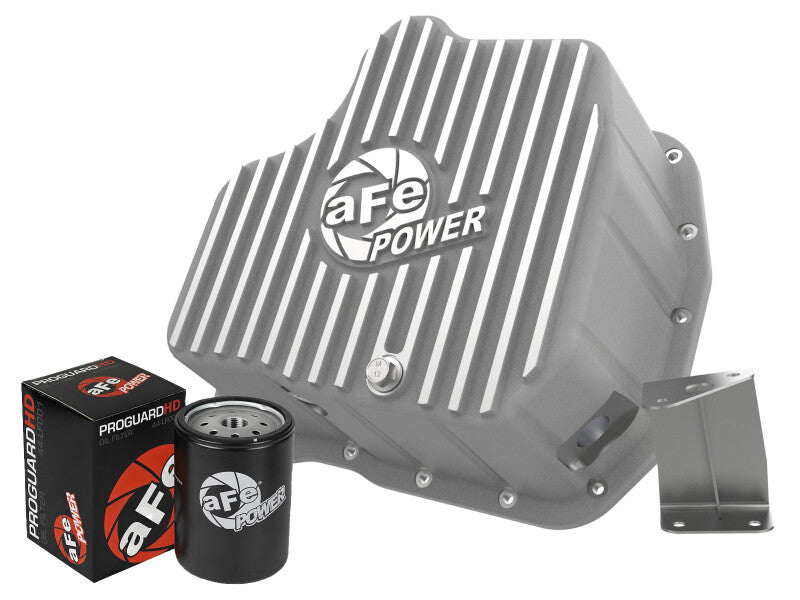 aFe POWER engine oil pan for GM diesel trucks 2001-2010 V8 6.6L, featuring a durable design for enhanced performance.