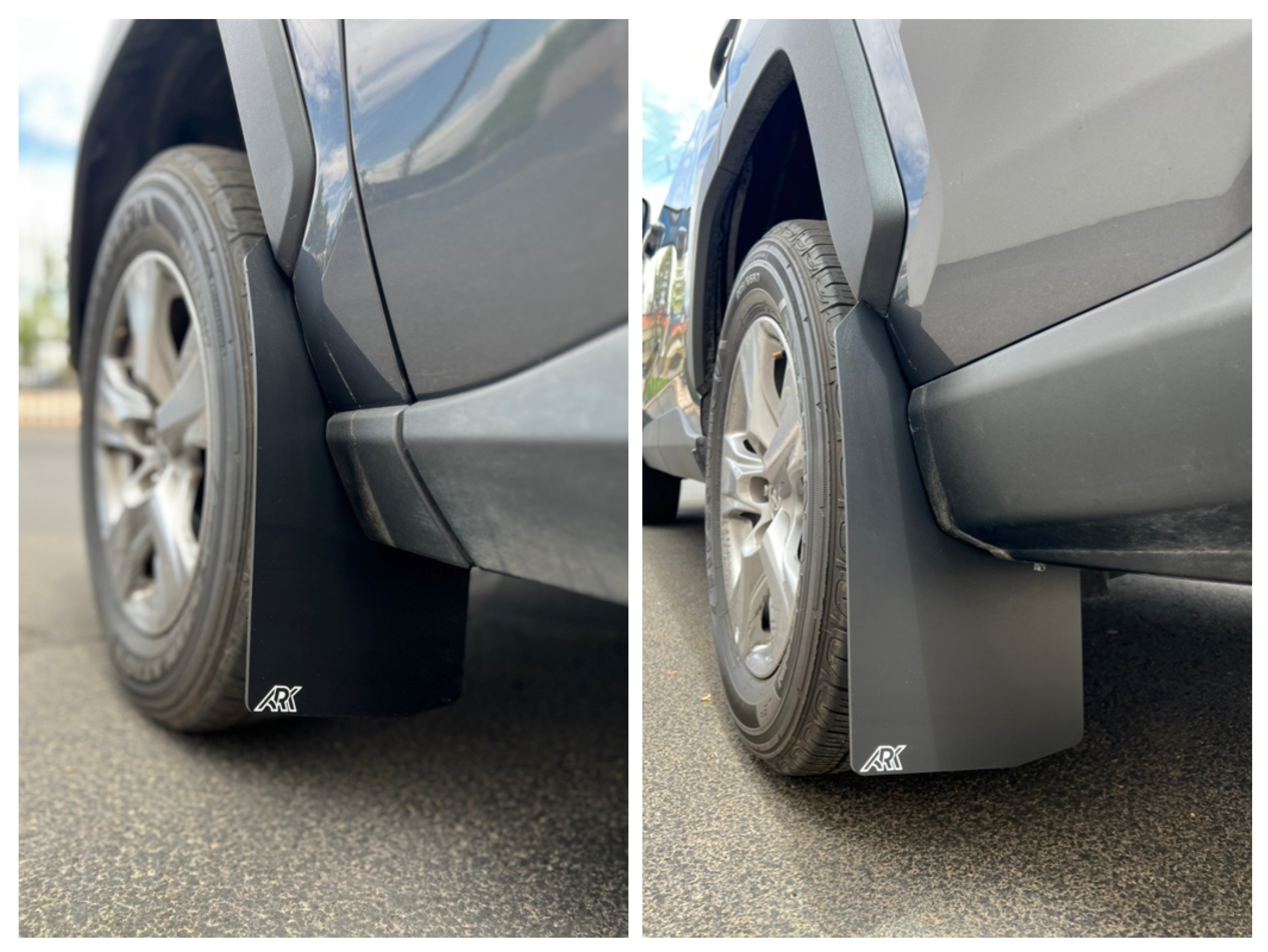 TriXPoly mudflaps for 2019-2025 Toyota RAV4 Gen 5, showcasing durable protection against mud and debris.