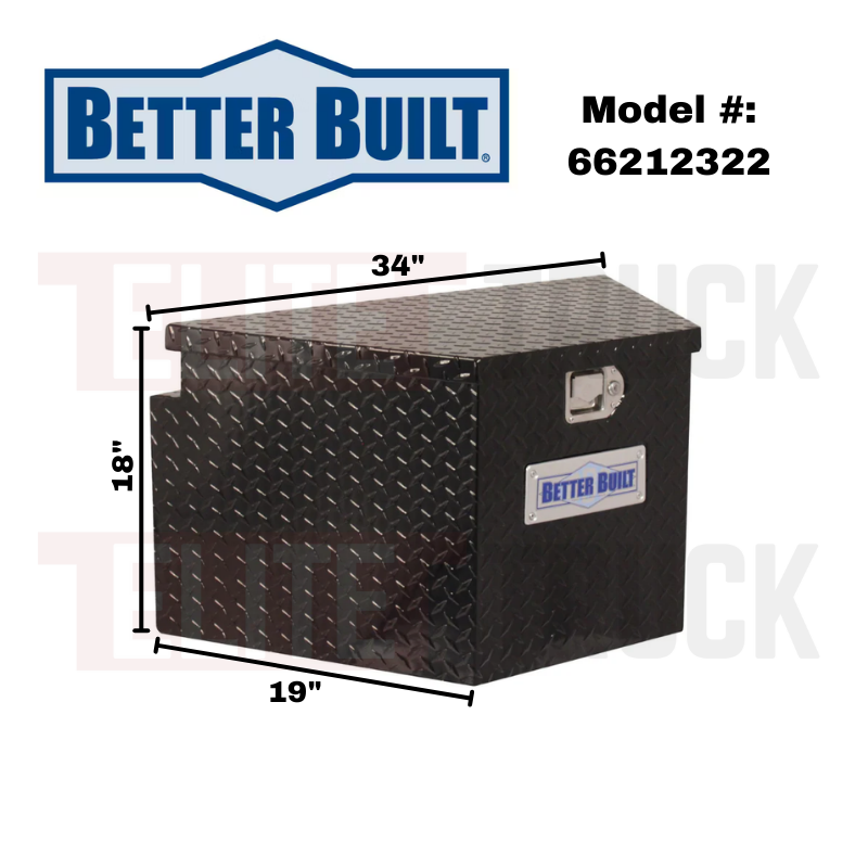 Better Built Gloss Black Aluminum Utility Trailer Tongue Tool Box Model 66212322