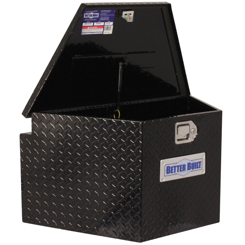 Better Built Gloss Black Aluminum Utility Trailer Tongue Tool Box Model 66212322