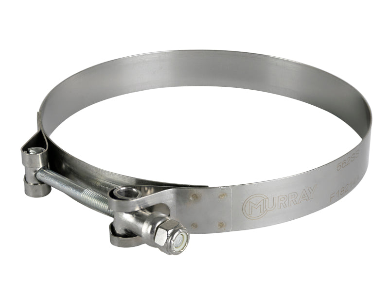 Stainless steel T-bolt clamp kit for afe Magnum FORCE, adjustable from 5-5/16 to 5-5/8 inches in diameter.