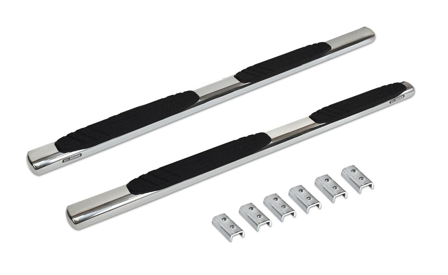 4 Inch OE Xtreme SideSteps With Mounting Bracket Kit Polished Stainless Steel 2019-2026 Silverado/Sierra 1500/2500 HD Extended Cab Go Rhino