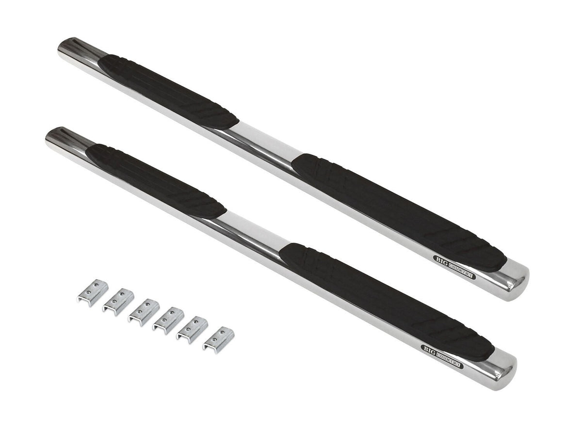 4 Inch OE Xtreme SideSteps With Mounting Bracket Kit Polished Stainless Steel 2009-2010 Dodge Ram 1500/2500/3500 Go Rhino
