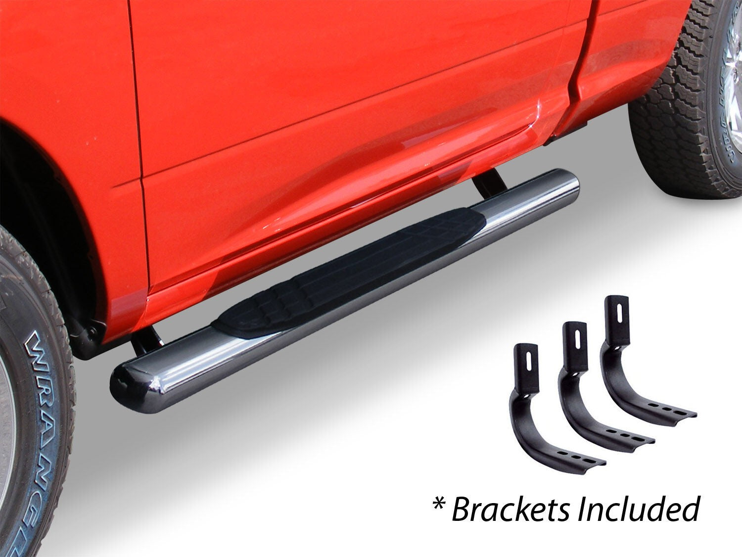4 Inch OE Xtreme SideSteps With Mounting Bracket Kit Polished Stainless Steel 2007-2017 Toyota Tundra Go Rhino