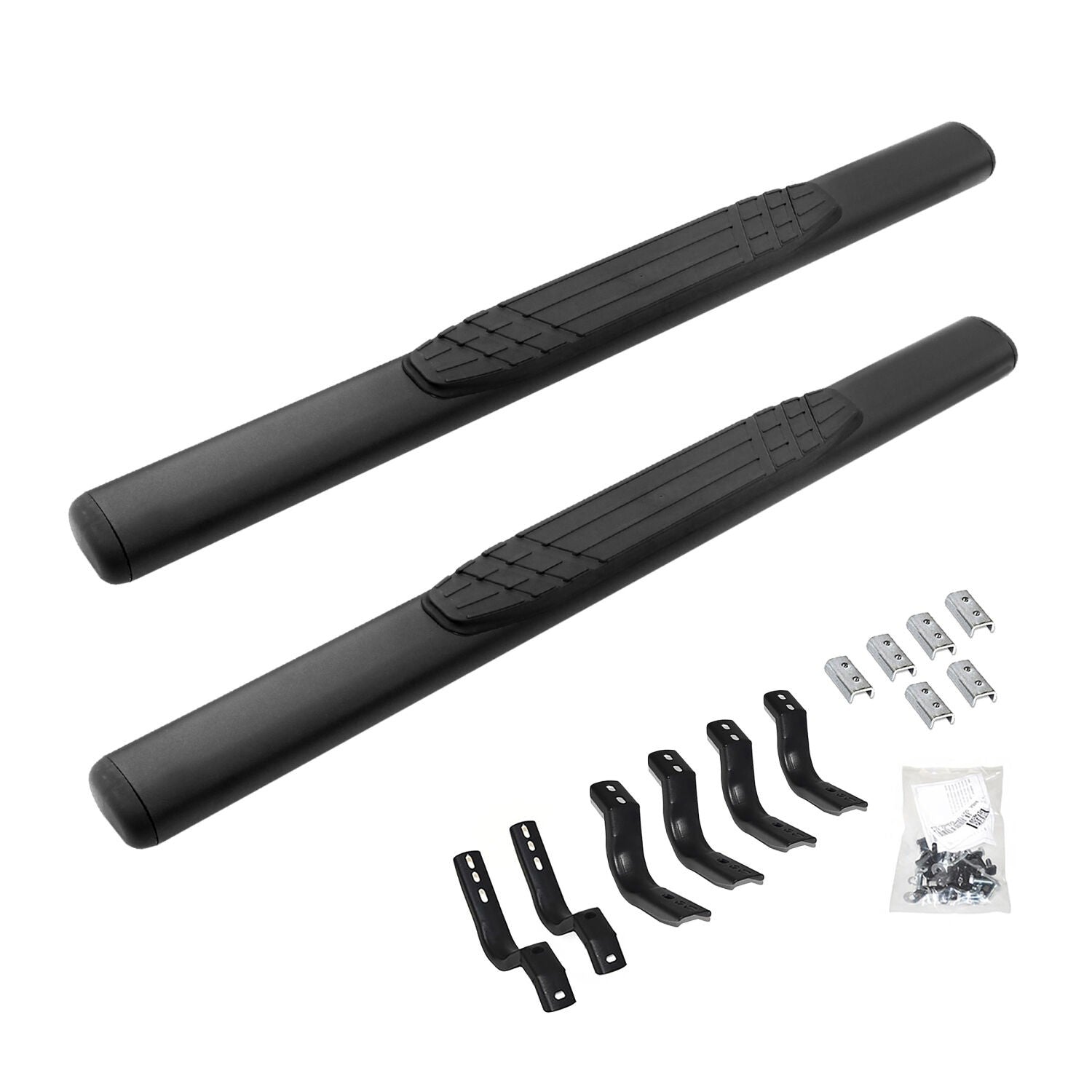 4 Inch OE Xtreme SideSteps With Mounting Bracket Kit Textured Black 2007-2017 Toyota Tundra Go Rhino