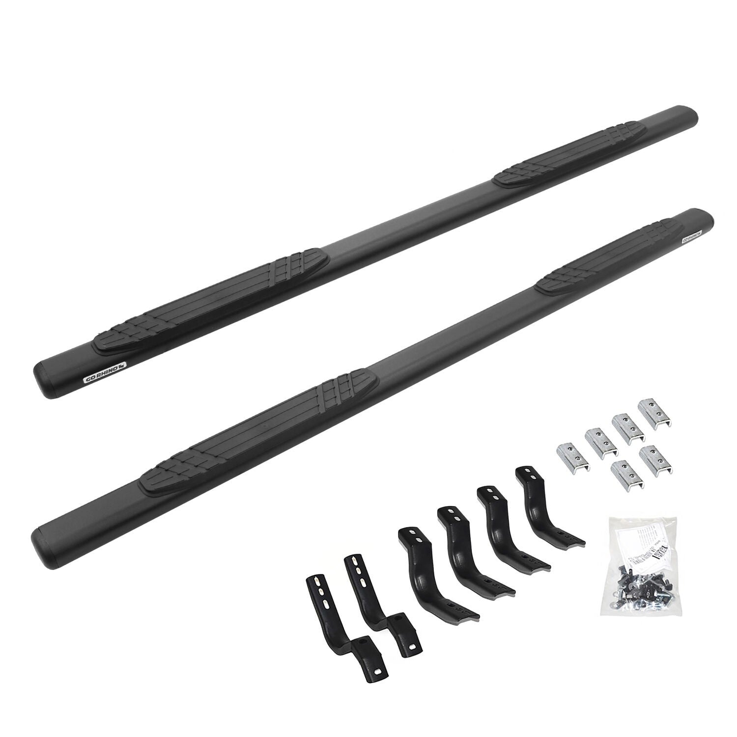 4 Inch OE Xtreme SideSteps With Mounting Bracket Kit Textured Black 2019-2026 Ram 1500 Extended Cab Go Rhino