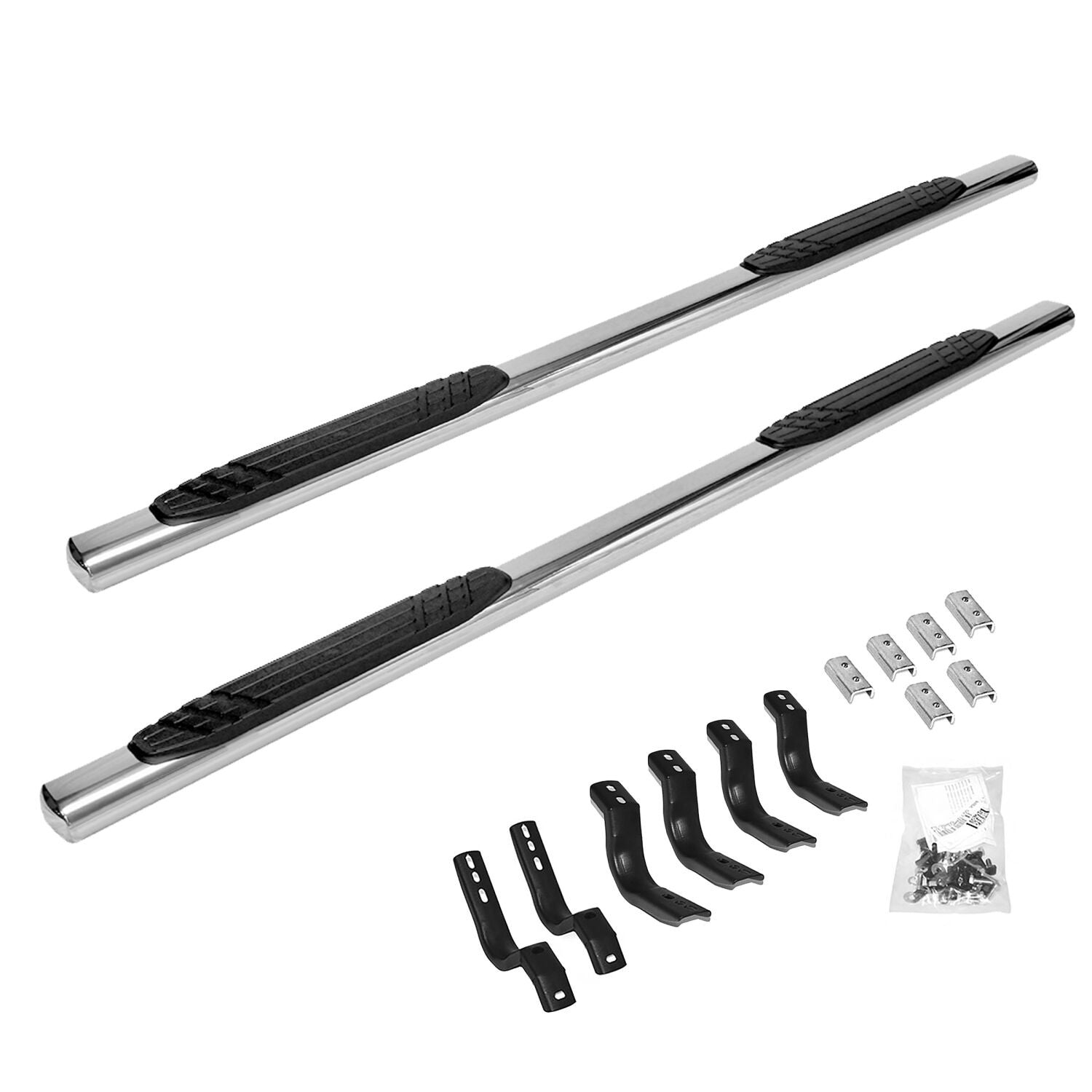 4 Inch OE Xtreme SideSteps With Mounting Bracket Kit Polished Stainless Steel 2019-2026 Ram 1500 Go Rhino