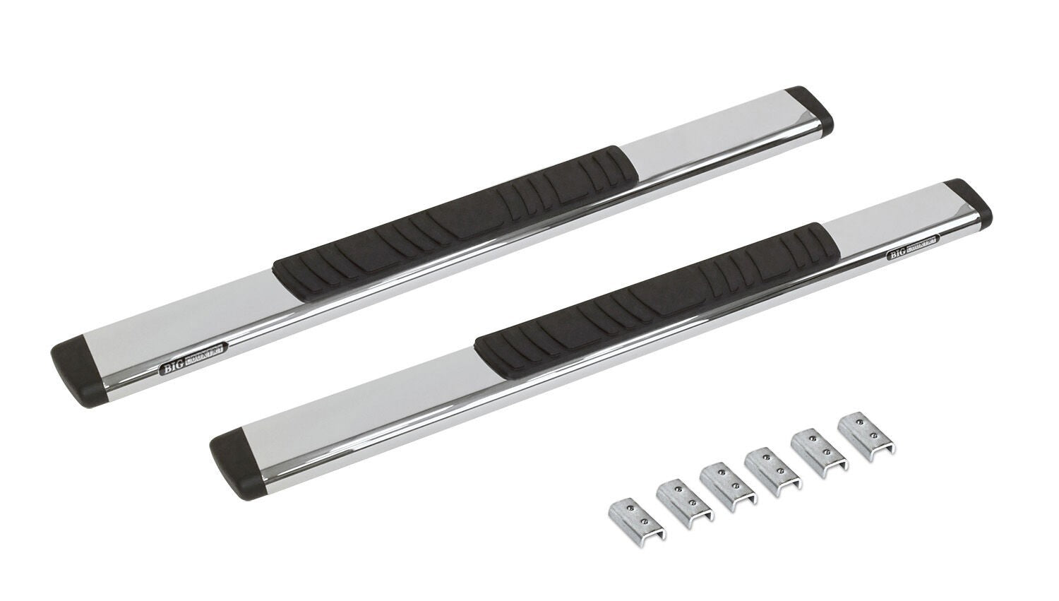 5 Inch OE Xtreme Low Profile SideSteps With Mounting Bracket Kit Polished Stainless Steel 2007-2018 Silverado/Sierra 150/2500 HD Go Rhino