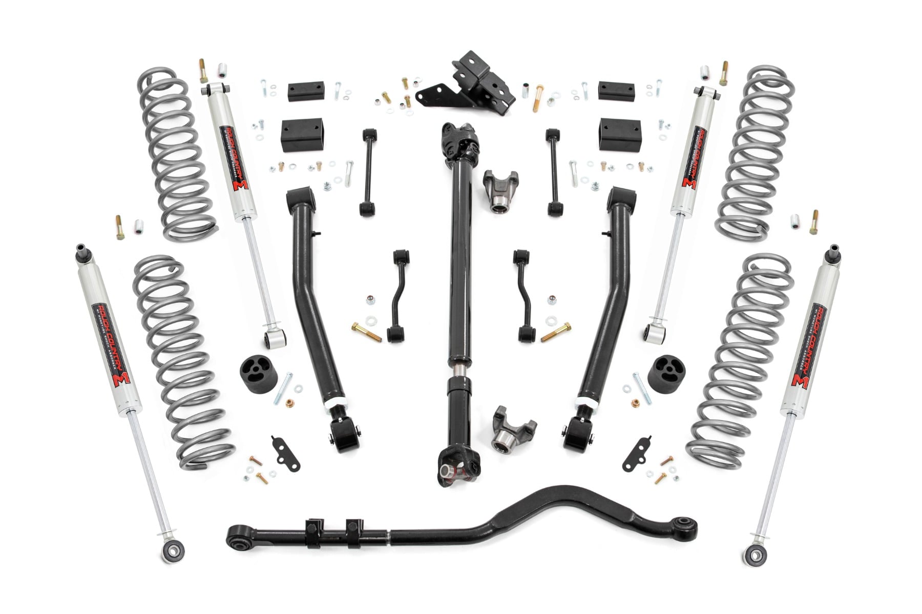 3.5 Inch Lift Kit Adj Lower FR D/S M1 Jeep Wrangler Unlimited Rubicon (18-23) Rough Country