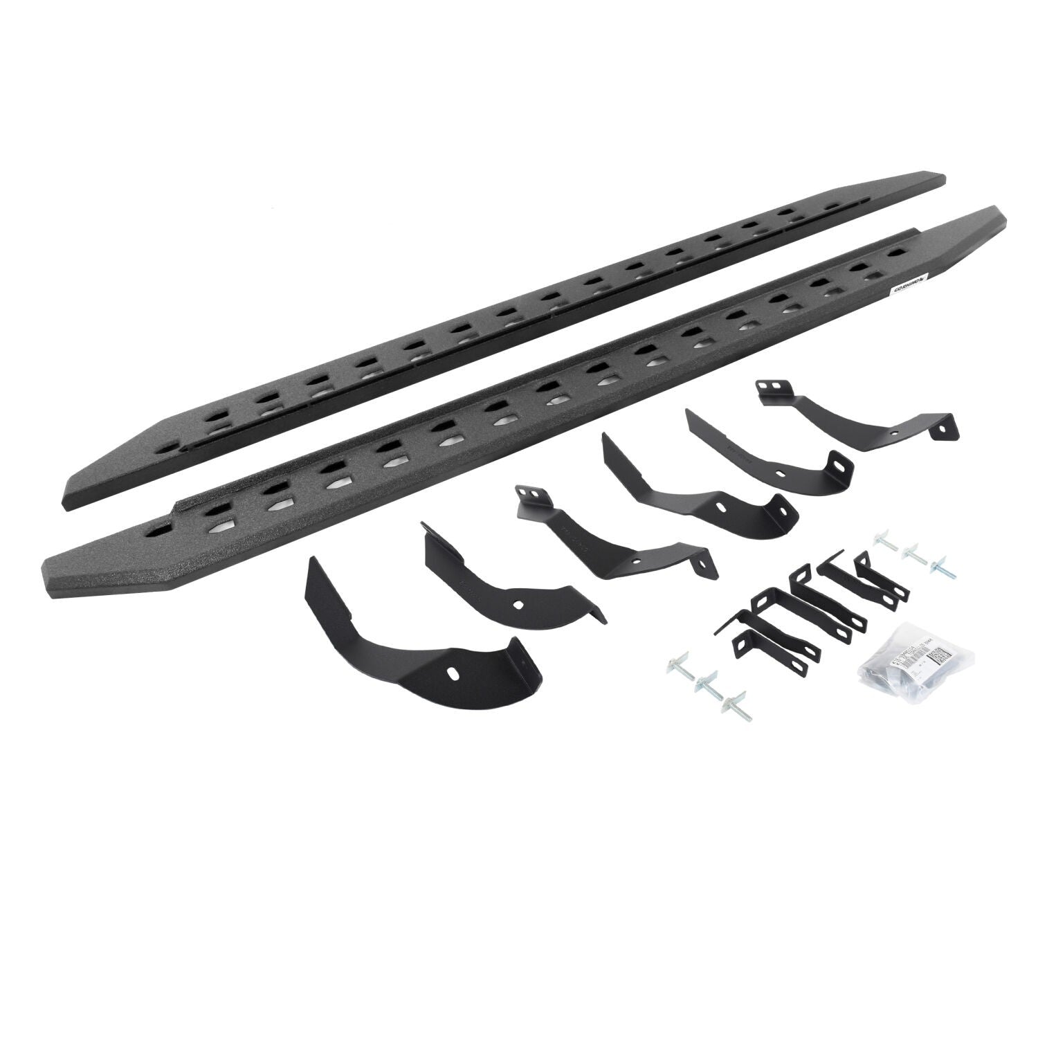 RB10 Slim Line Running Boards With Mounting Brackets Protective Bedliner Coating 2015-2019 Silverado/Sierra 2500 HD Go Rhino