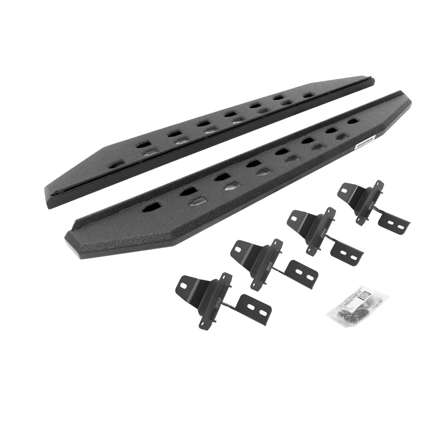 RB20 Slim Line Running Boards With Mounting Brackets Protective Bedliner Coating For 2018-2025 Jeep Wrangler JL Go Rhino