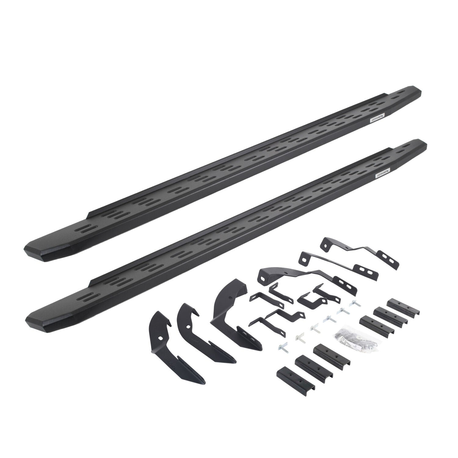 RB30 Running Boards with Mounting Bracket Kit Textured Black 2015-2018 Silverado/Sierra 2500 HD/3500 HD Go Rhino
