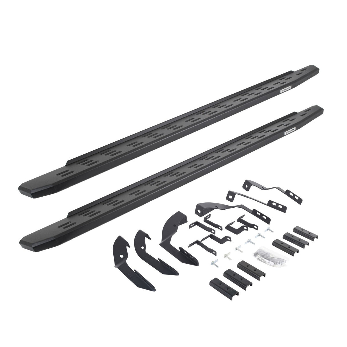 RB30 Running Boards with Mounting Bracket Kit Textured Black 2015-2018 Silverado/Sierra 2500 HD/3500 HD Go Rhino