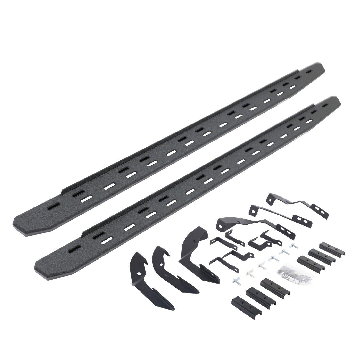 RB30 Slim Line Running Boards with Mounting Bracket Kit Protective Bedliner Coating 2015-2018 Silverado/Sierra 2500 HD/3500 HD Go Rhino