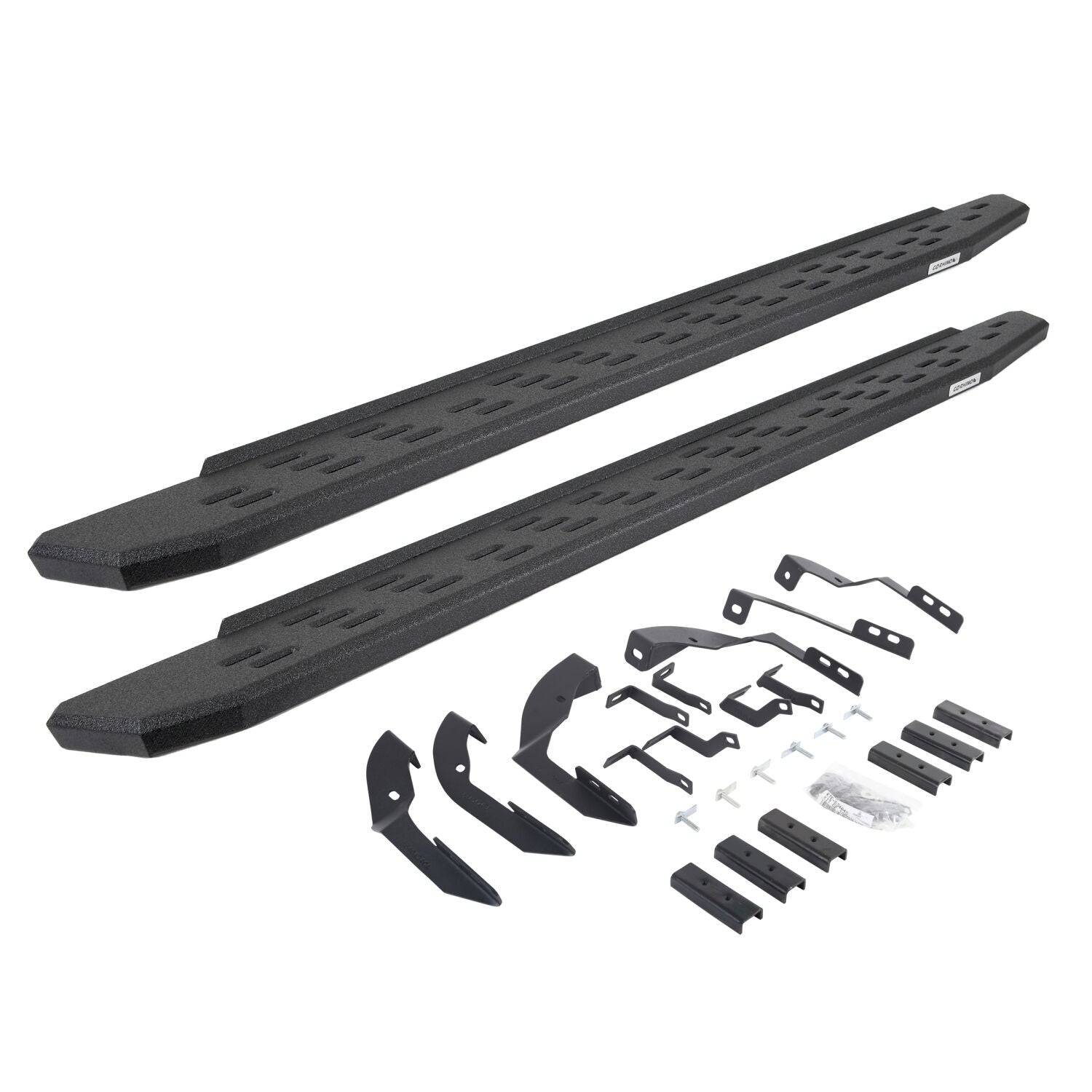 RB30 Running Boards with Mounting Bracket Kit Protective Bedliner Coating 2015-2018 Silverado/Sierra 2500 HD/3500 HD Go Rhino