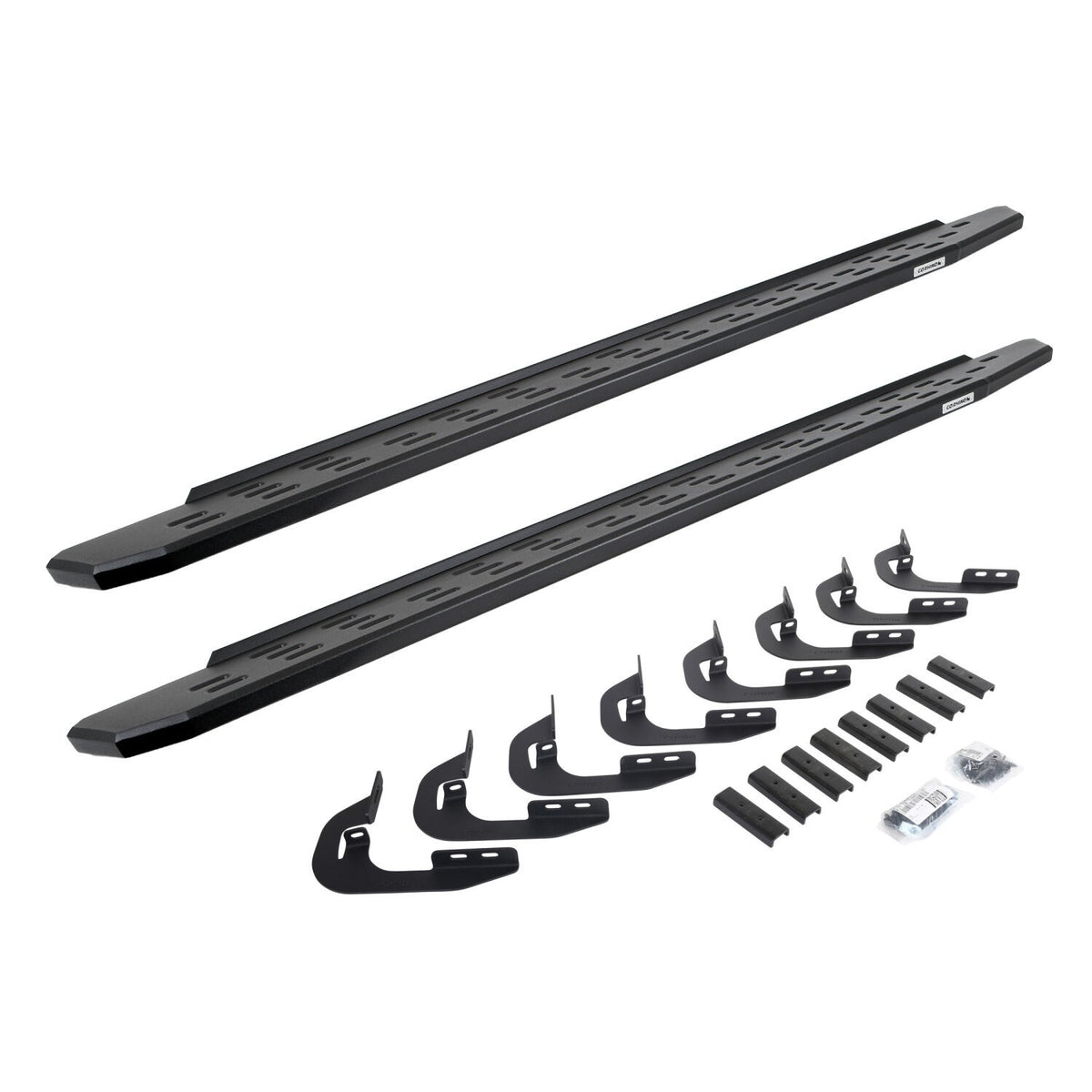 RB30 Running Boards with Mounting Bracket Kit Textured Black 2014-2018 Silverado/Sierra 1500/2500 HD Go Rhino