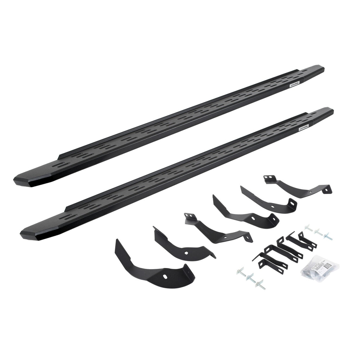 RB30 Running Boards with Mounting Bracket Kit Textured Black 2015-2019 Silverado/Sierra 2500 HD Go Rhino