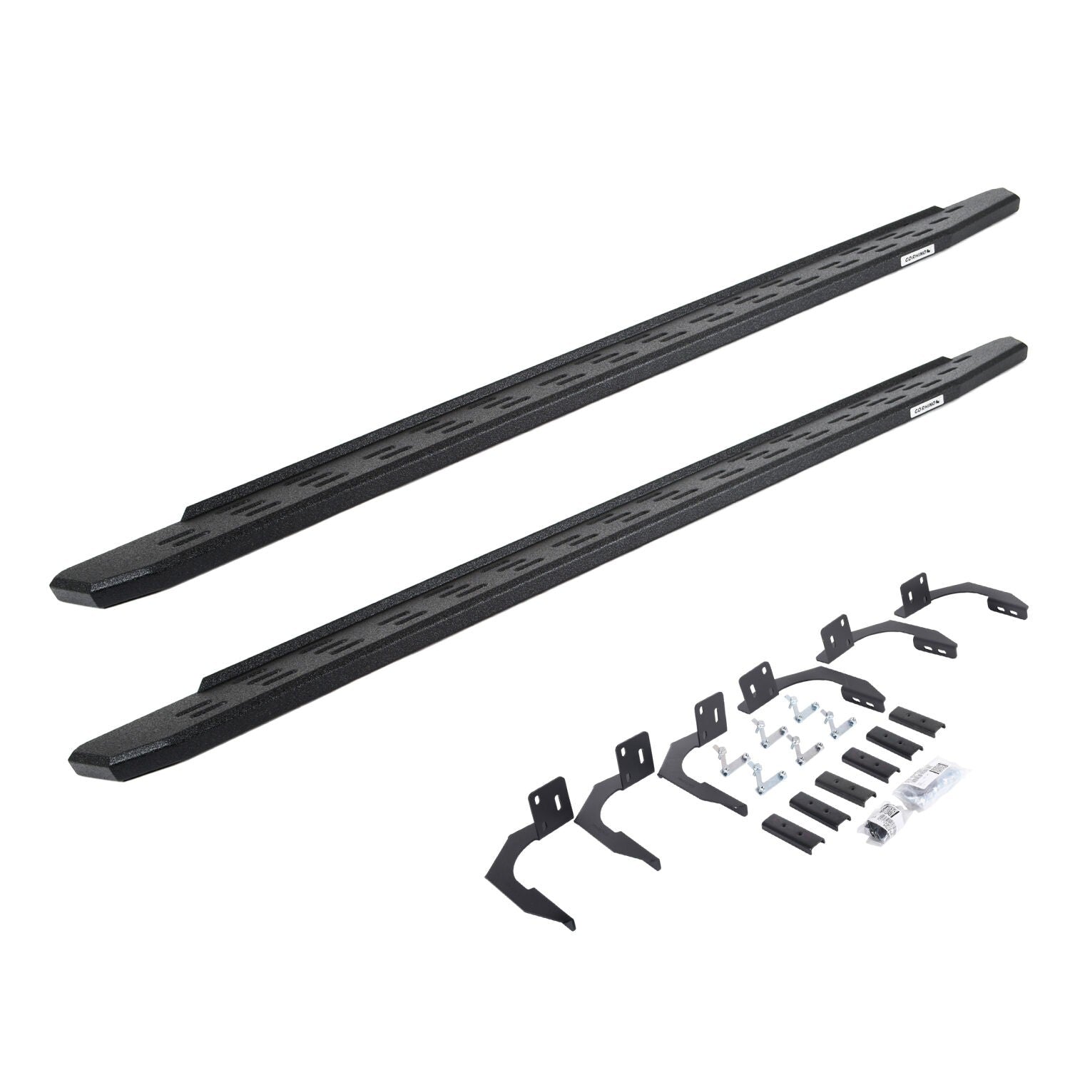 RB30 Running Boards with Mounting Bracket Kit Protective Bedliner Coating 2009-2025 Dodge Ram 150/2500/3500 Go Rhino