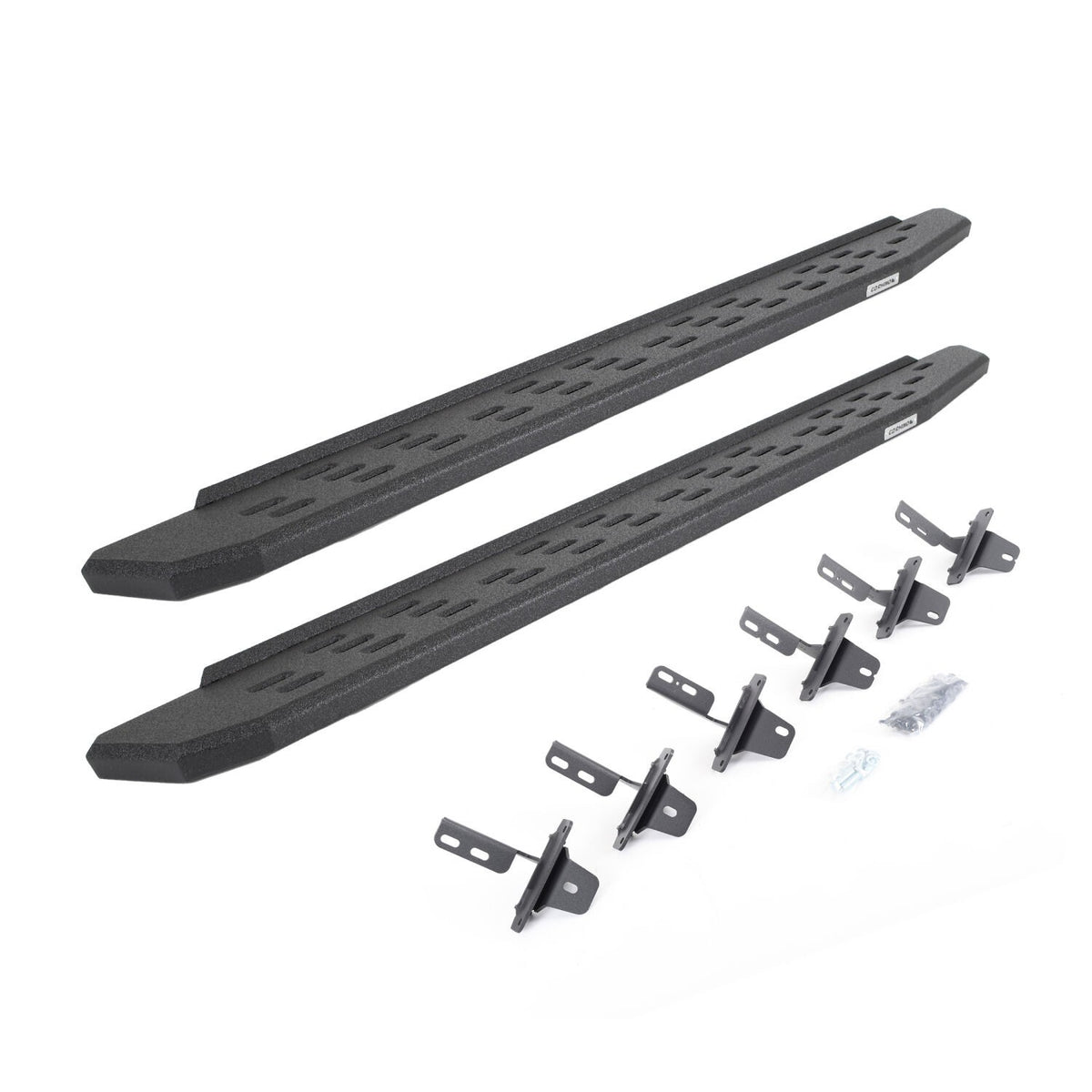 RB30 Running Boards with Mounting Bracket Kit Protective Bedliner Coating 2021-2024 Ford Bronco Go Rhino