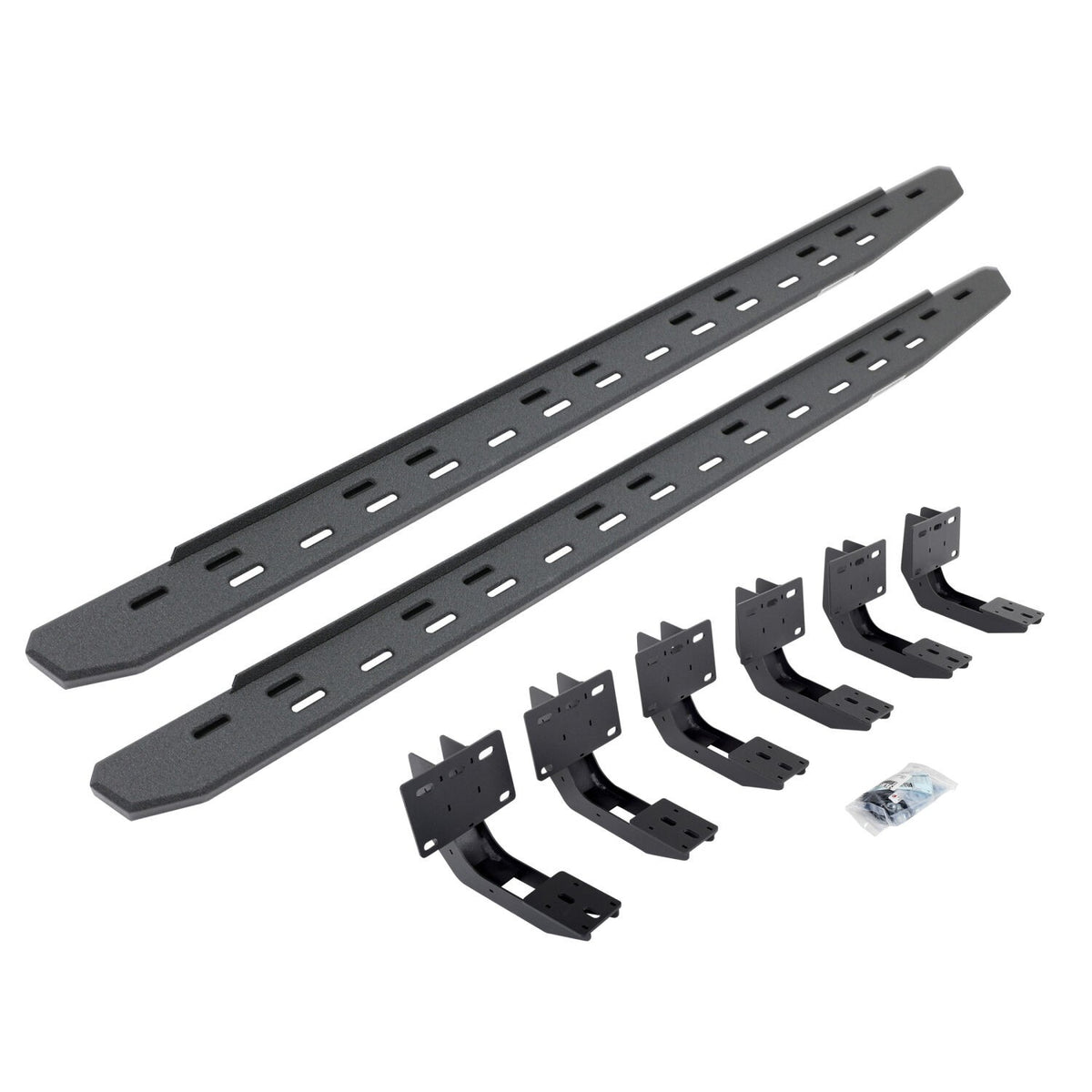 RB30 Slim Line Running Boards with Mounting Bracket Kit Protective Bedliner Coating 2019-2025 Ram 1500 Extended Cab Go Rhino