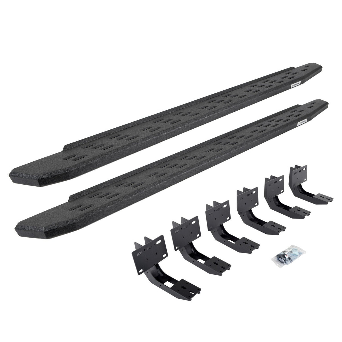 RB30 Running Boards with Mounting Bracket Kit Protective Bedliner Coating 2019-2025 Ram 1500 Extended Cab Go Rhino