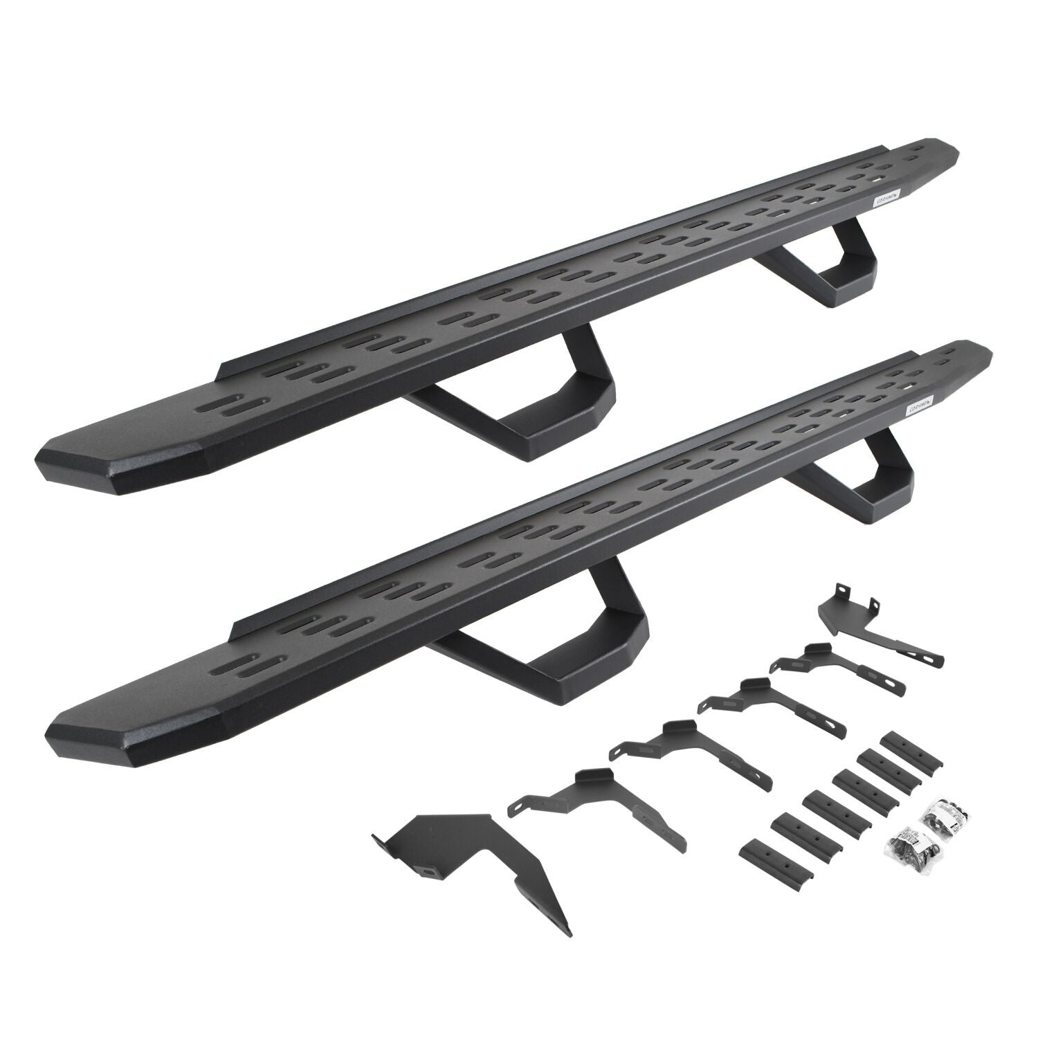 RB30 Running Boards with Mounting Brackets & 2 Pairs of Drops Steps Kit Textured Black 2019-2026 Ford Ranger Go Rhino