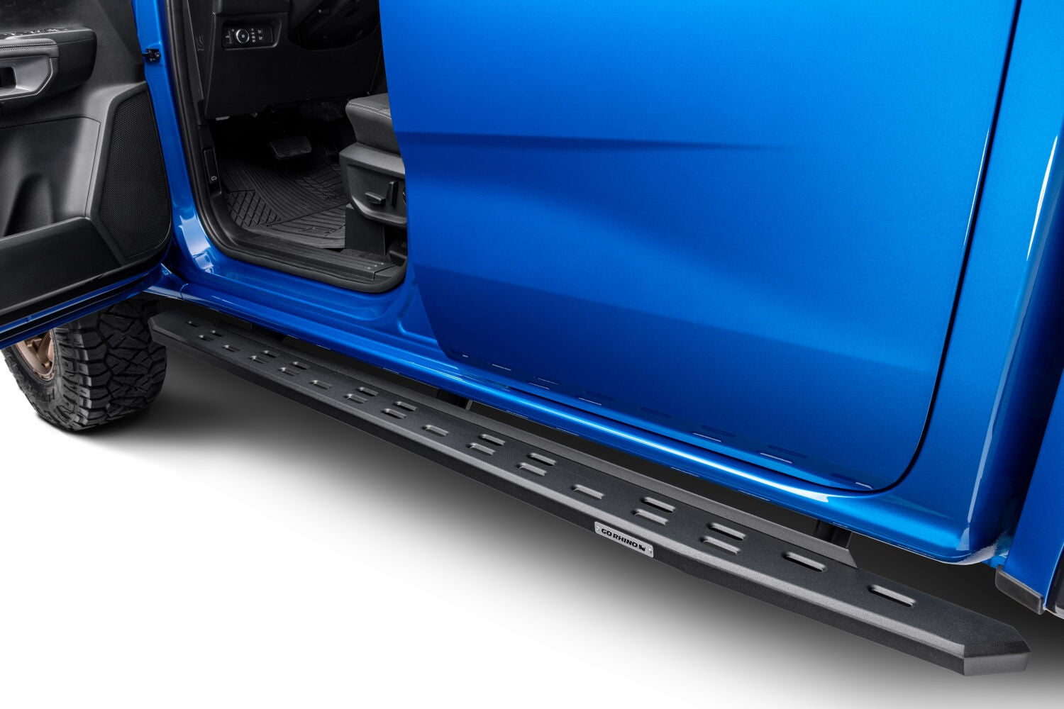 RB30 Slim Line Running Boards with Mounting Bracket Kit Textured Black 2019-2026 Ford Ranger Go Rhino
