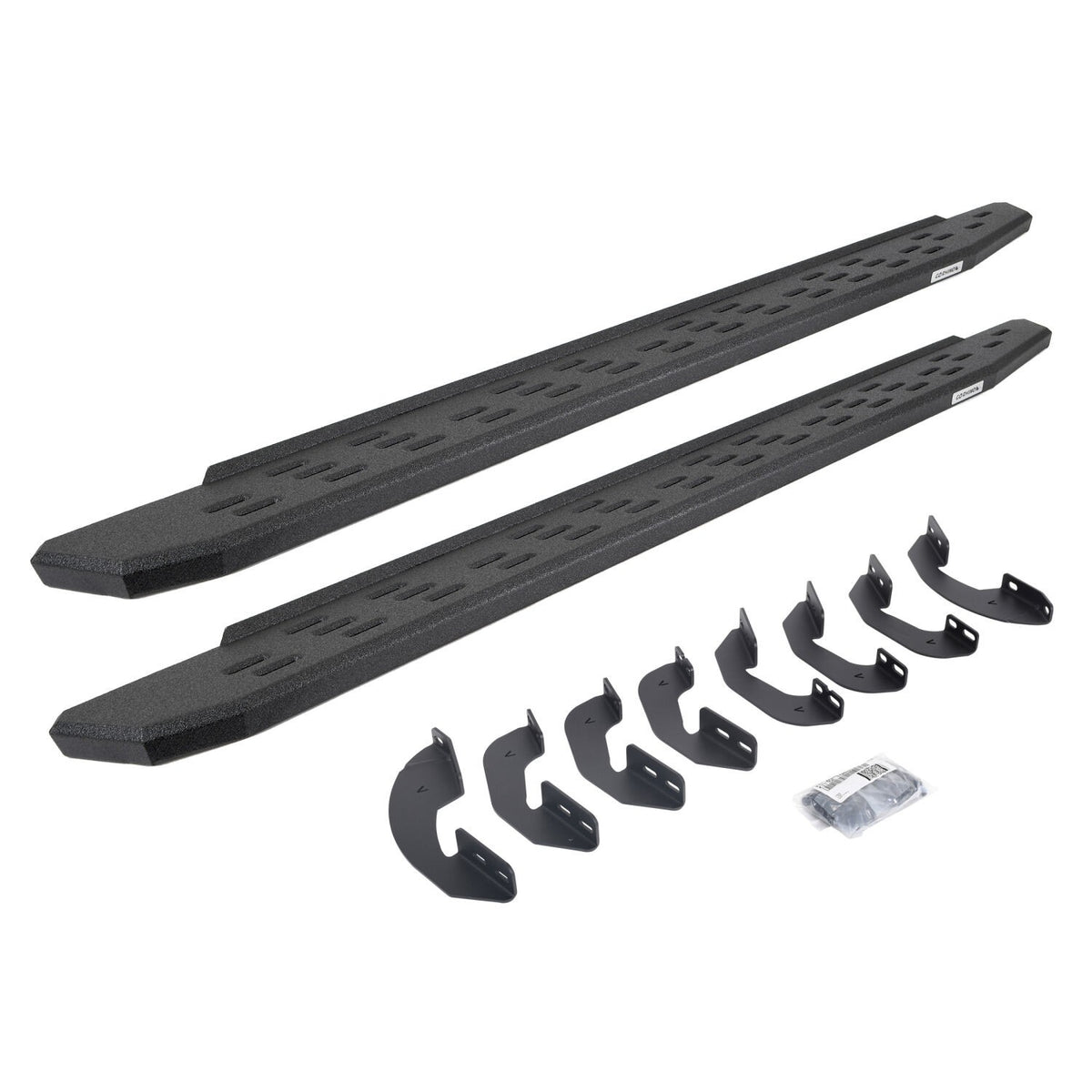 RB30 Running Boards with Mounting Bracket Kit Protective Bedliner Coating 2007-2021 Toyota Tundra Extended Cab Go Rhino