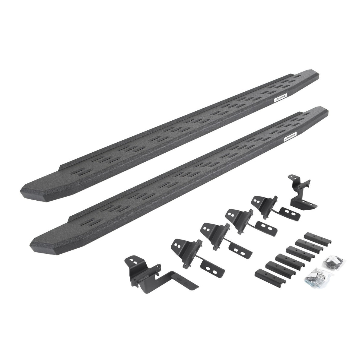 RB30 Running Boards with Mounting Bracket Kit Protective Bedliner Coating For 2007-2018 Jeep Wrangler JK 4 Door Go Rhino