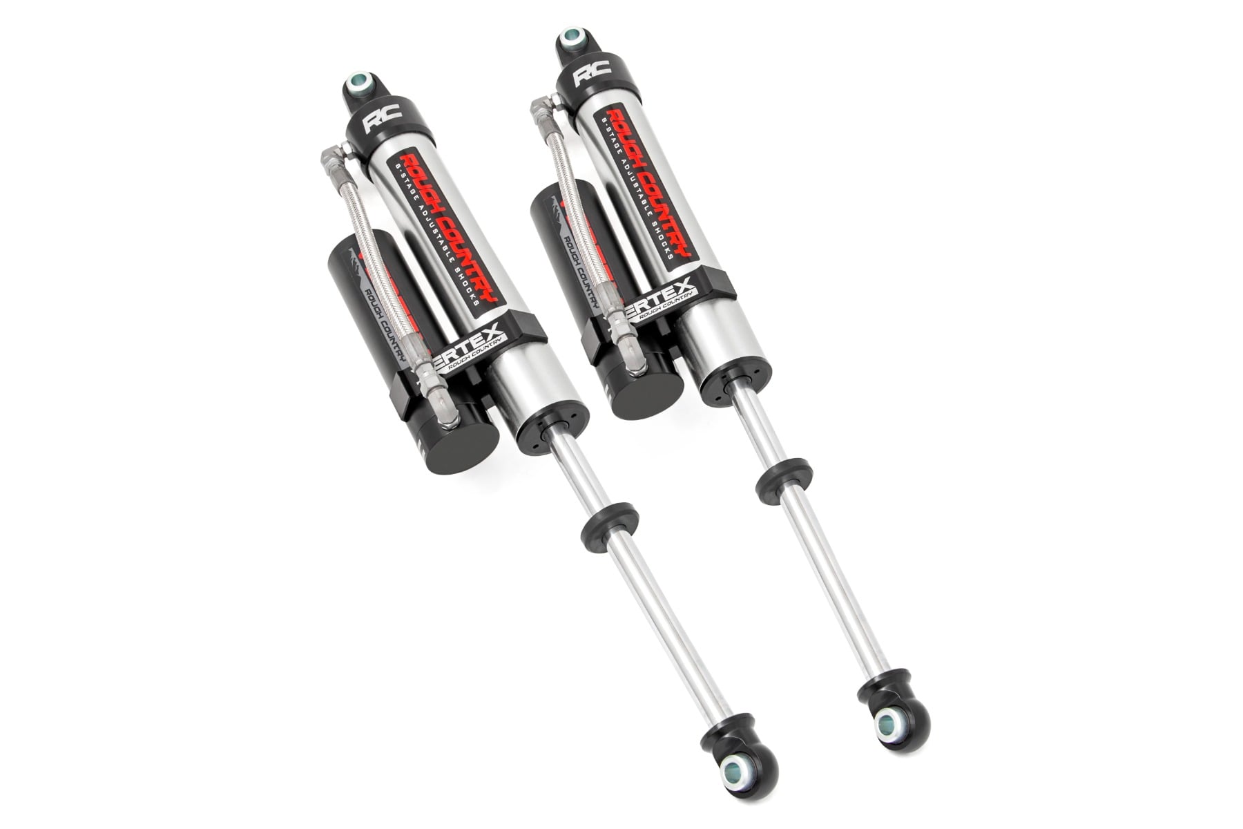 Vertex 2.5 Reservoir Rear Shocks 3.5-7.5 Inch Silverado/Sierra 2500HD/3500HD (11-26) Rough Country
