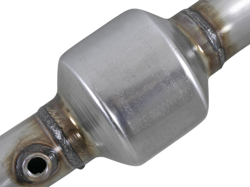 aFe POWER Direct Fit Catalytic Converter for Nissan 350/370Z 07-18 V6-3.5/3.7L showcasing durable stainless steel construction.