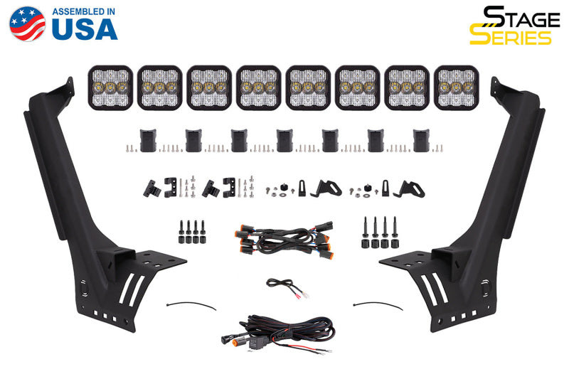 Diode Dynamics Jeep JL SS5 Sport CrossLink Windshield - White Combo Lightbar Kit